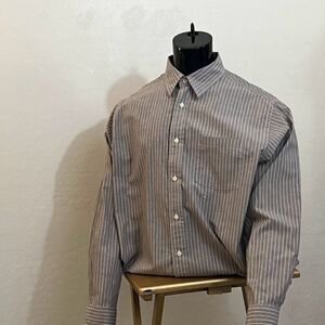 Ben Sherman, Brown and White striped dress shirt size Xl